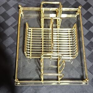 Vtg Lucite Silverware Buffet Caddy
